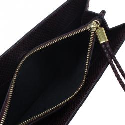 Pre Owned Stella McCartney Burgundy Embossed Patchwork Clutch