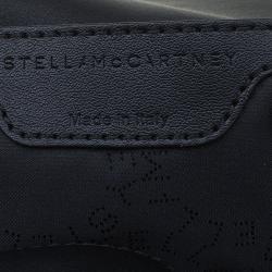 Pre Owned Stella McCartney Black Faux Leather Mini Star Embossed Falabella Tote