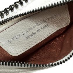Pre Owned Stella McCartney Off White Quilted Faux Leather Falabella Coin Pouch