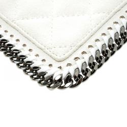 Pre Owned Stella McCartney Off White Quilted Faux Leather Falabella Coin Pouch