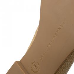 Pre Owned Stella McCartney Beige Woven Fabric Embellishment Tatami Flats Size 37.5