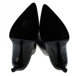 Pre Owned Stella McCartney Black Faux Leather Abbey Over The Knee Boots Size 40 