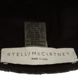 Stella McCartney Black Straw and Faux Python Baseball Cap Size 57
