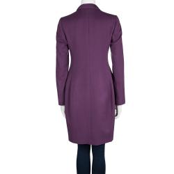 Pre Owned Stella McCartney Purple Wool Cashmere Bow Detail Dress Coat M