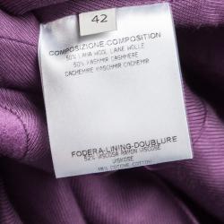 Pre Owned Stella McCartney Purple Wool Cashmere Bow Detail Dress Coat M