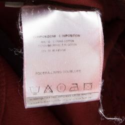 Pre Owned بنطلون ستيلا مكارتني قطن مضلع أحمر قصة مجسمة M