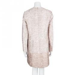 Pre Owned فستان ستيلا ماكرتني قصير أكمام طويلة طباعة ثعبان وردي فاتح M