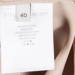 Pre Owned Stella McCartney Beige Contrast Fringe Detail Sleeveless Tunic S