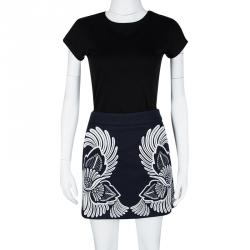 مملوكة مسبقًا Stella McCartney Navy Blue Wool Cashmere Axelle Embroidered Skirt M