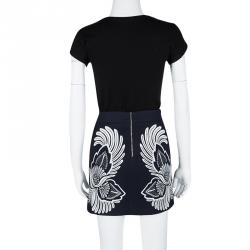مملوكة مسبقًا Stella McCartney Navy Blue Wool Cashmere Axelle Embroidered Skirt M