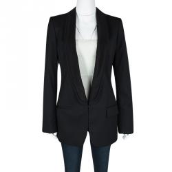 مملوكة مسبقًا بليزر ستلا ماكرتني تفاصيل ياقة مغايرة صوف زرقاء كحلية L