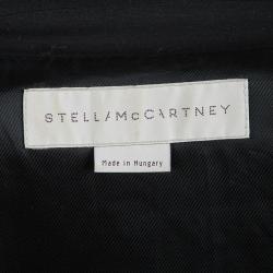 Pre Owned Stella McCartney Black Wool Notched Collar Belted Coat S