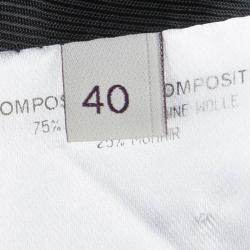 Pre Owned Stella McCartney Black Wool Notched Collar Belted Coat S