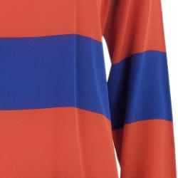 Pre Owned توب ستيلا مكارتني مقلم بأكمام طويلة أزرق وبرتقالي S