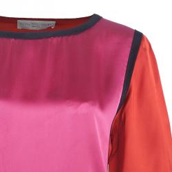 Pre Owned Stella McCartney Red and Pink Satin Dress S