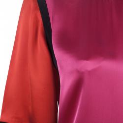 Pre Owned Stella McCartney Red and Pink Satin Dress S