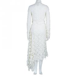 Pre Owned فستان ستيلا مكارتني تطريز ياقة مرتفعة أبيض XS