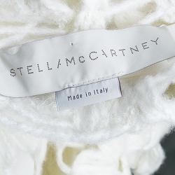 Pre Owned فستان ستيلا مكارتني تطريز ياقة مرتفعة أبيض XS