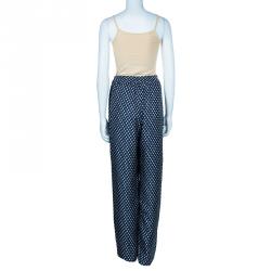 Pre Owned Stella McCartney Printed Wide Leg Silk Trousers M