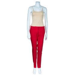 Pre Owned Stella McCartney Red Tailored Trousers M
