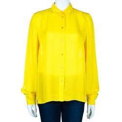 Pre Owned Stella McCartney Canary Yellow Button Down Blouse M