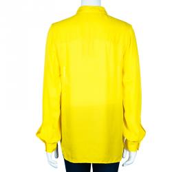 Pre Owned Stella McCartney Canary Yellow Button Down Blouse M