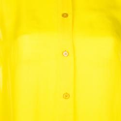 Pre Owned Stella McCartney Canary Yellow Button Down Blouse M