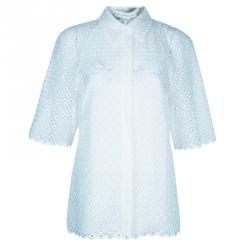Pre Owned Stella McCartney White Cut Out Embroidered Top M