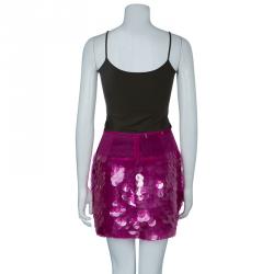 مملوكة مسبقًا Stella McCartney Pink Sequin Embellished Mini Skirt M