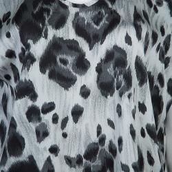 Pre Owned Stella McCartney Grey Leopard Print Top M