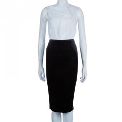 Pre Owned Stella McCartney Black Velvet Paneled Pencil Skirt S