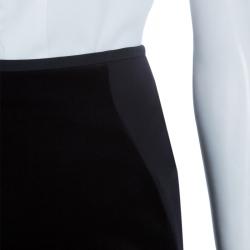 Pre Owned Stella McCartney Black Velvet Paneled Pencil Skirt S