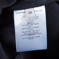 Pre Owned Stella McCartney Black Velvet Paneled Pencil Skirt S