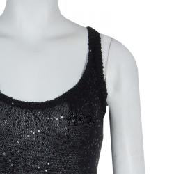 Stella McCartney Black Sequin Embellished Knit Racer Back Jumpsuit S