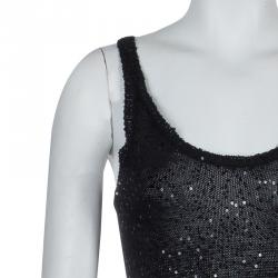 Stella McCartney Black Sequin Embellished Knit Racer Back Jumpsuit S