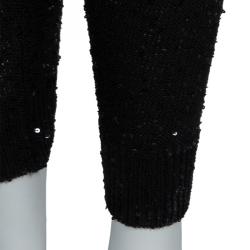 Stella McCartney Black Sequin Embellished Knit Racer Back Jumpsuit S