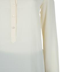 Pre Owned بلوزة ستيلا مكارتني كم طويل حرير كريمي  S