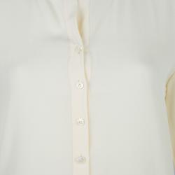 Pre Owned بلوزة ستيلا مكارتني كم طويل حرير كريمي  S