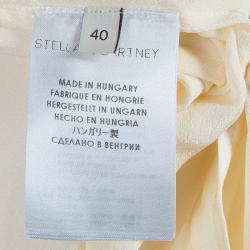 Pre Owned بلوزة ستيلا مكارتني كم طويل حرير كريمي  S