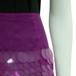 Pre Owned تنورة ميني ستيلا مكارتني أورغانزا وردي بترتر مزخرف S