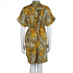 Pre Owned فستان ستيلا مكارتني حرير متعدد الألوان مورد برباط خصر S