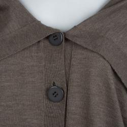Pre Owned Stella Mccartney Brown Cashmere Draped Collar Buttondown Cardigan M