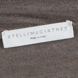 Pre Owned Stella Mccartney Brown Cashmere Draped Collar Buttondown Cardigan M