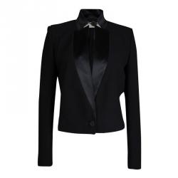 Pre Owned بليزر ستيلا مكارتني ساتان أسود بياقة M