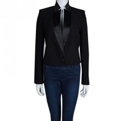 Pre Owned بليزر ستيلا مكارتني ساتان أسود بياقة M