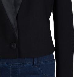 Pre Owned بليزر ستيلا مكارتني ساتان أسود بياقة M