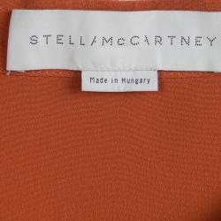 Pre Owned بلوزة ستيلا مكارتني حرير أحمر طوبي بأكمام طويلة L