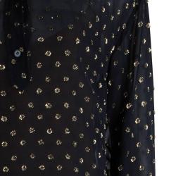 Pre Owned Stella McCartney Black Gold Dot Maxi Dress S
