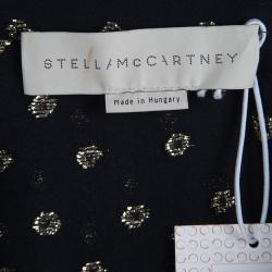 Pre Owned Stella McCartney Black Gold Dot Maxi Dress S