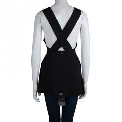 Pre Owned Stella McCartney Cross Back Black Top M
